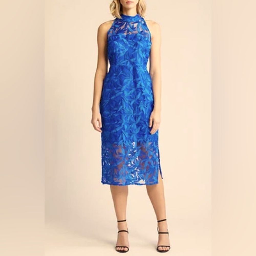 NWT Sam Edelman Leaf Embroidered
Midi Dress Cobalt blue at Nordstrom size 2